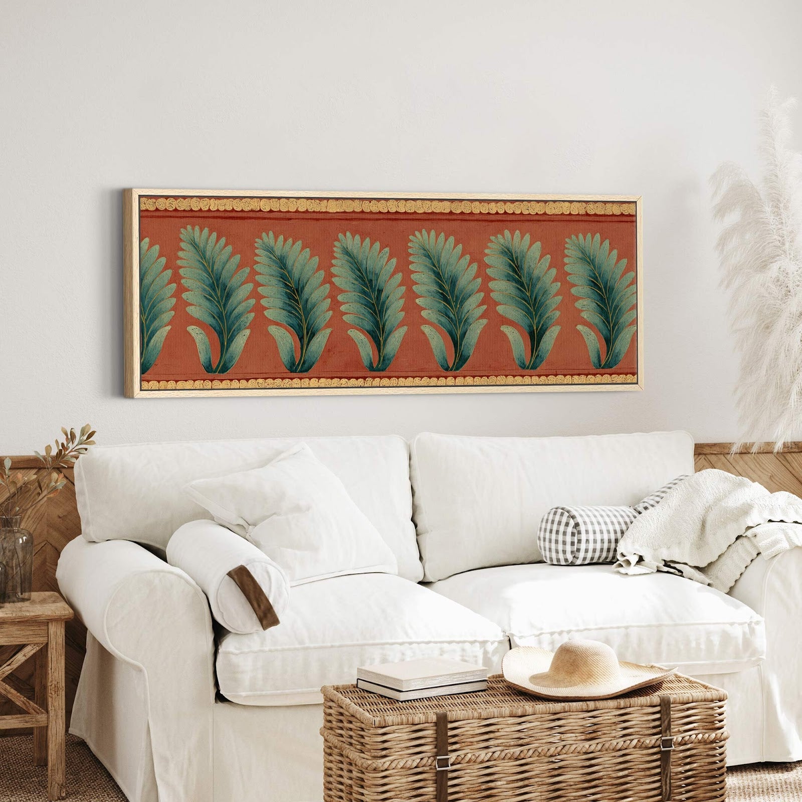 Canvas wall art in interior setting.
