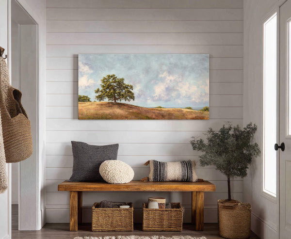 Canvas wall art in interior setting.
