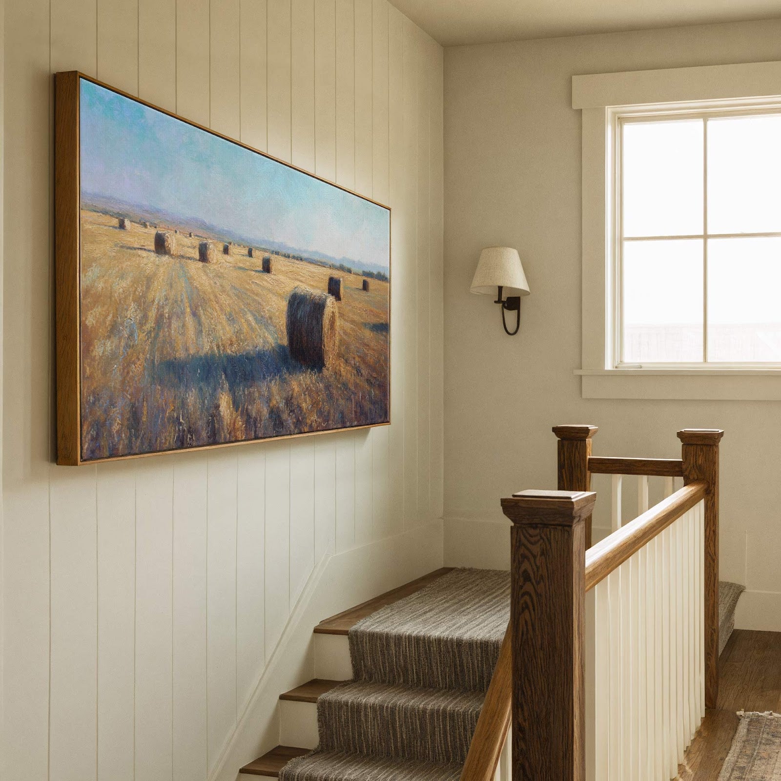 Canvas wall art in interior setting.