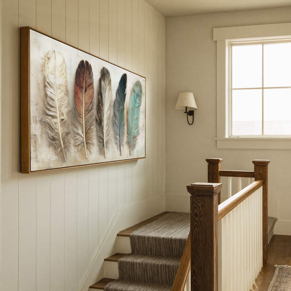 Canvas wall art in interior setting.