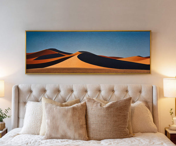 Canvas wall art in interior setting.