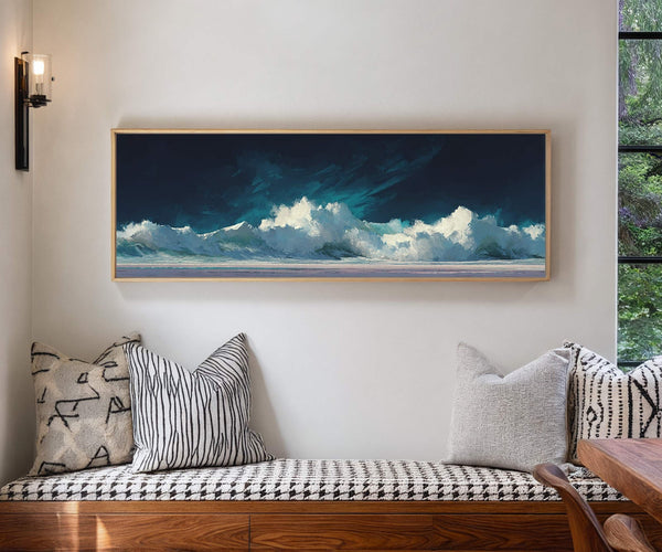 Canvas wall art in interior setting.