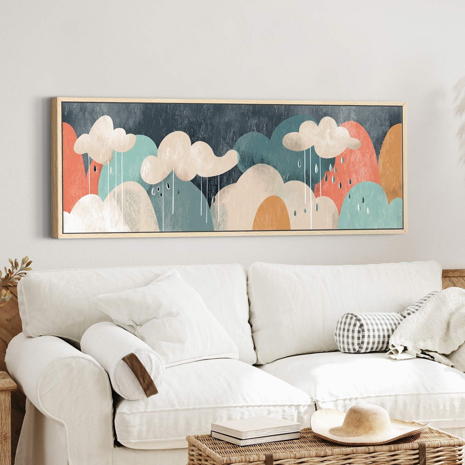 Canvas wall art in interior setting.