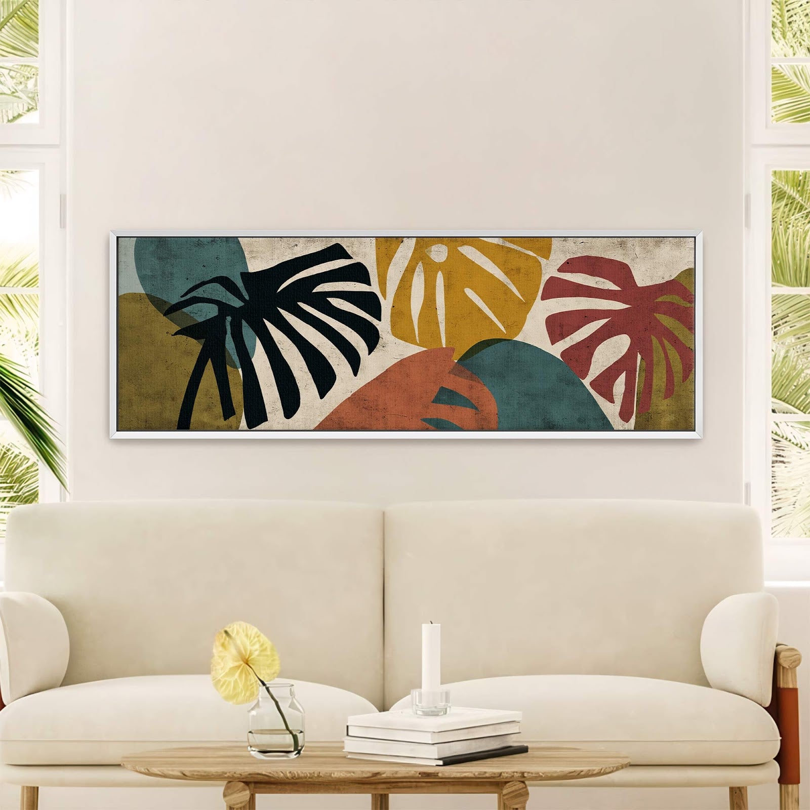 Canvas wall art in interior setting.