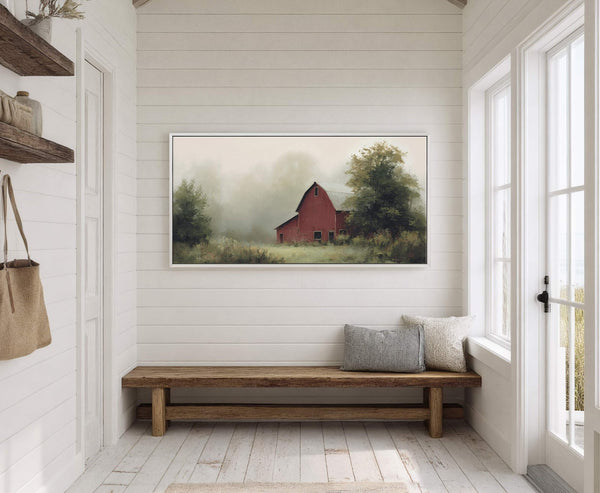 Canvas wall art in interior setting.