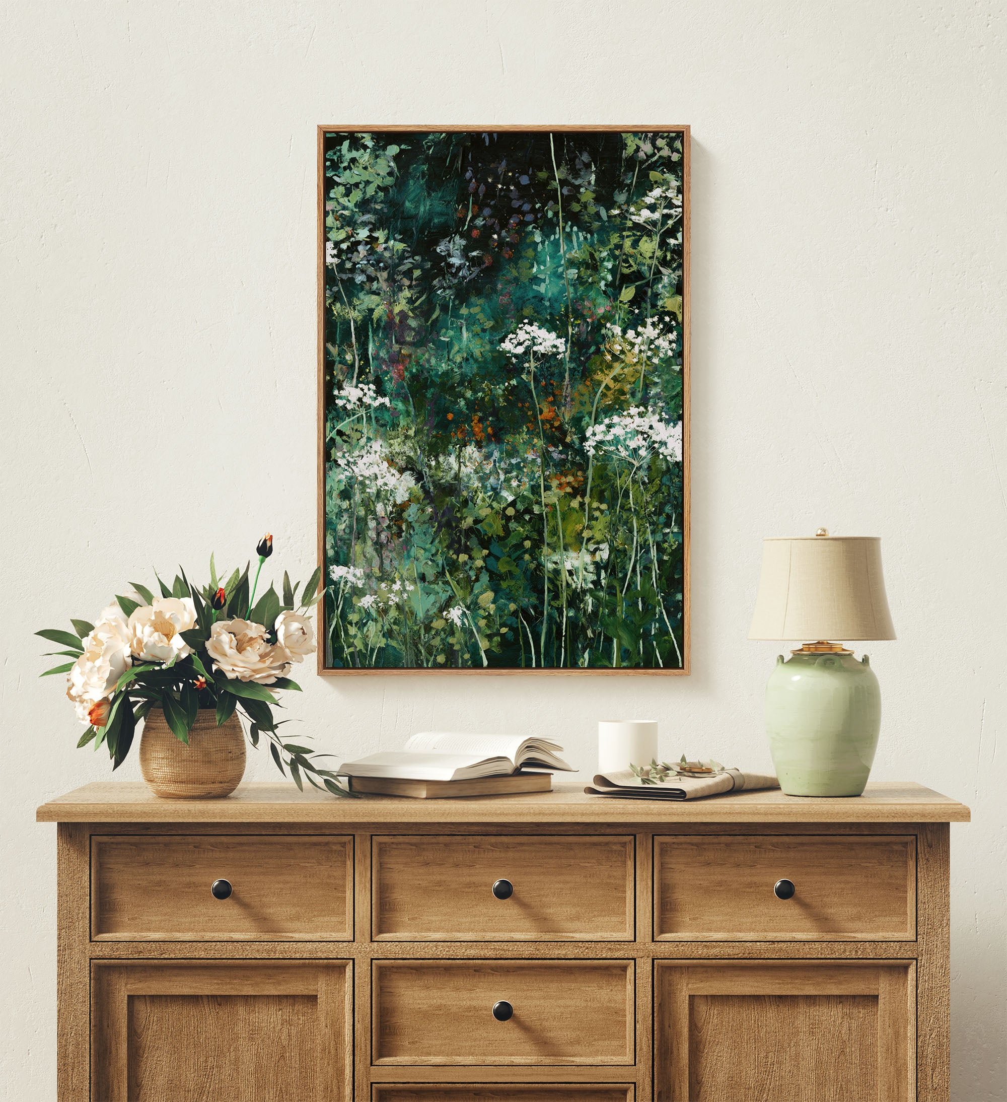 Toile murale florale vintage de style moody Toile murale pour salon