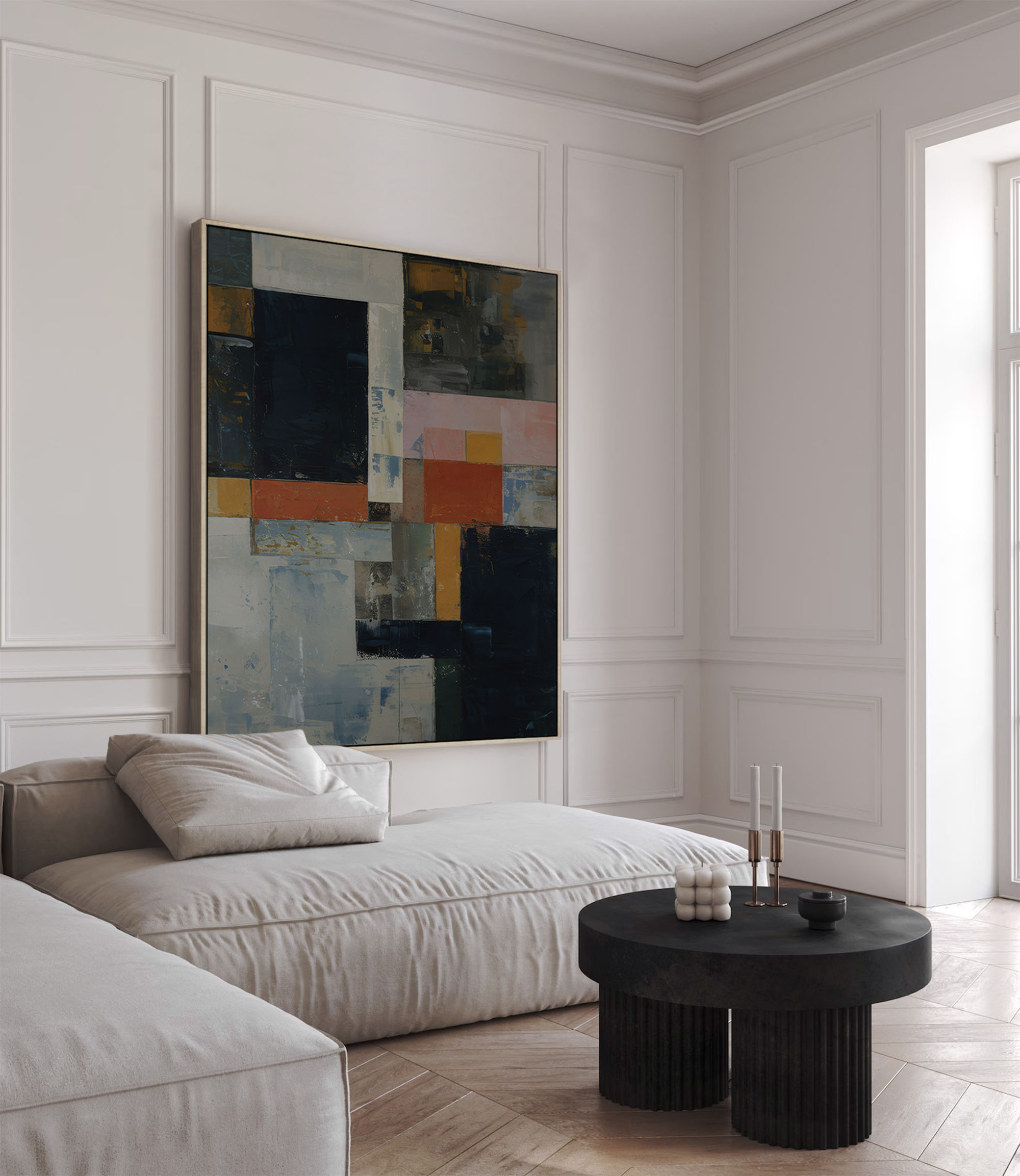 Toile murale en forme de croissant de lune