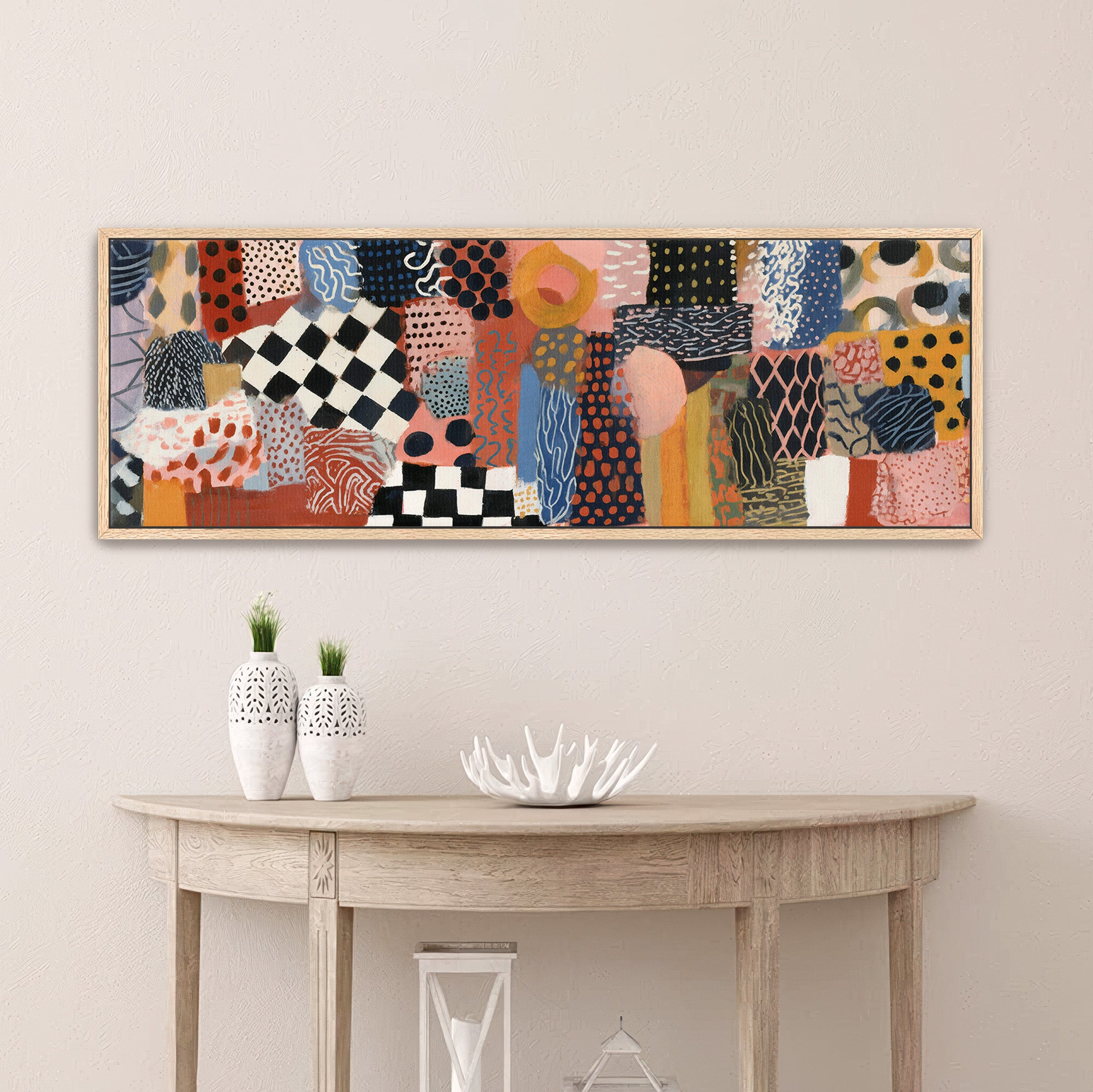 Patchwork Dreams - Colorful Abstract Pattern Collage Print
