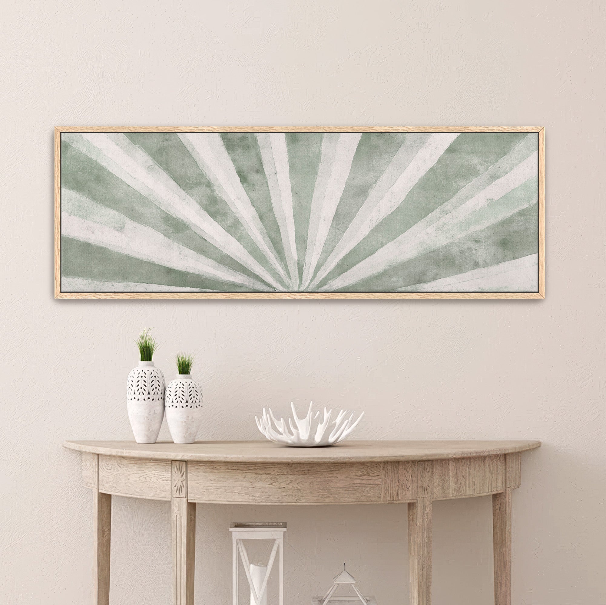 Sage Green Sunburst Wall Art Print