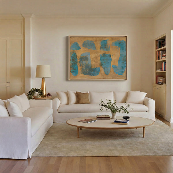 Block Studies Teal & Ochre Canvas Print