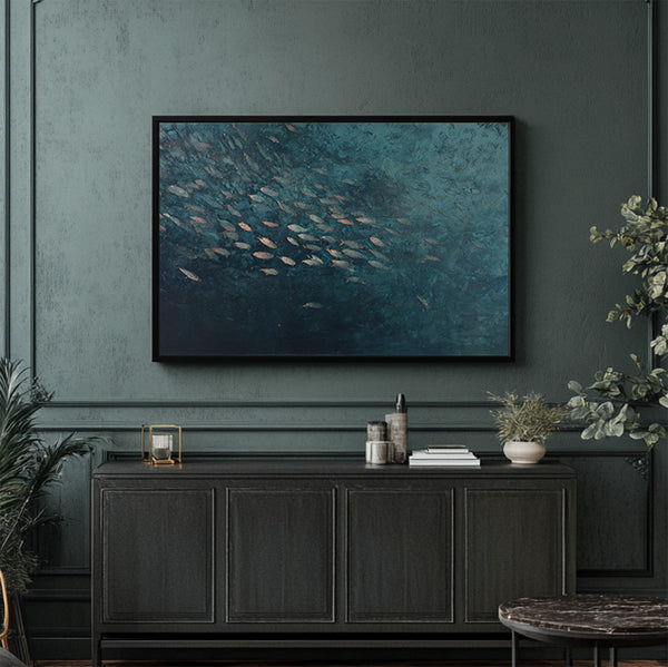 School of Fish Canvas Wall Art Print