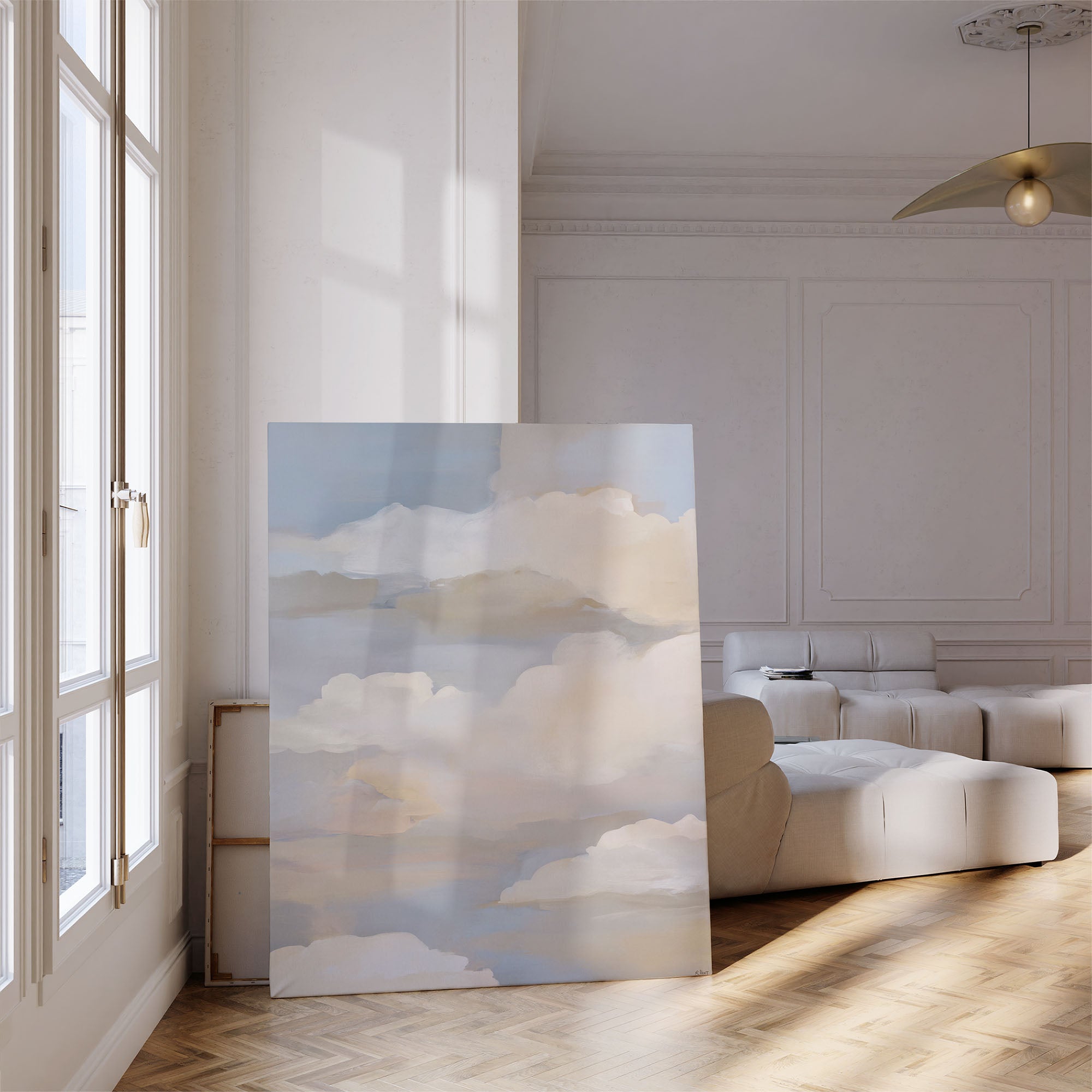 Whisper Clouds Minimalist Canvas Wall Art