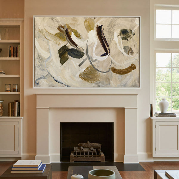 Drift Marks Abstract Canvas Art Print