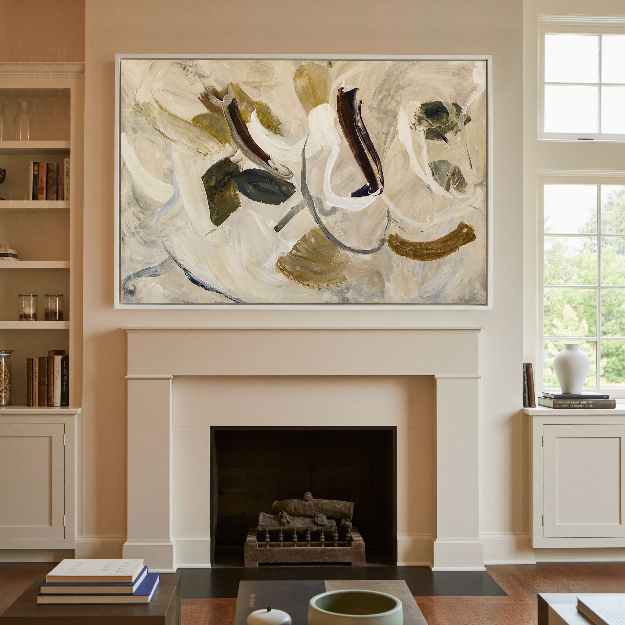 Drift Marks Abstract Canvas Art Print