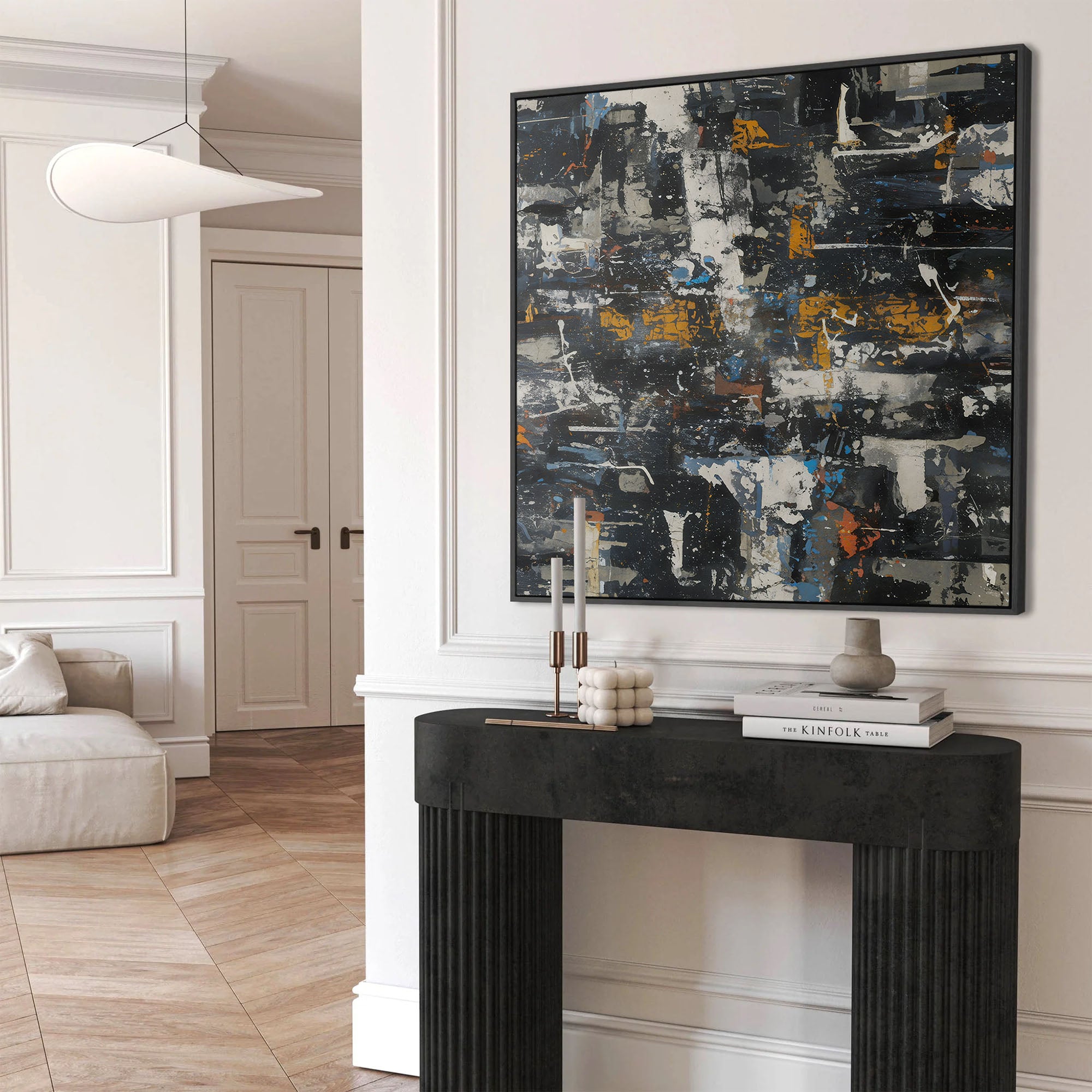 Urban Midnight Abstract Canvas Art Print