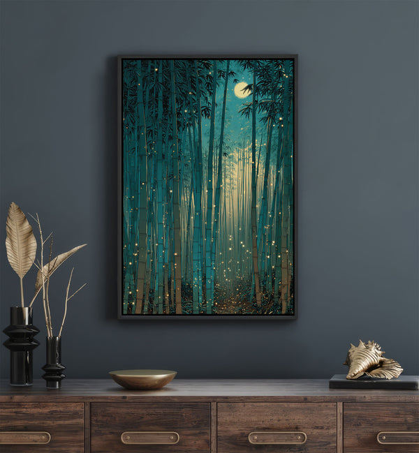 Kunstdruck „Der leuchtende Bambuswald“