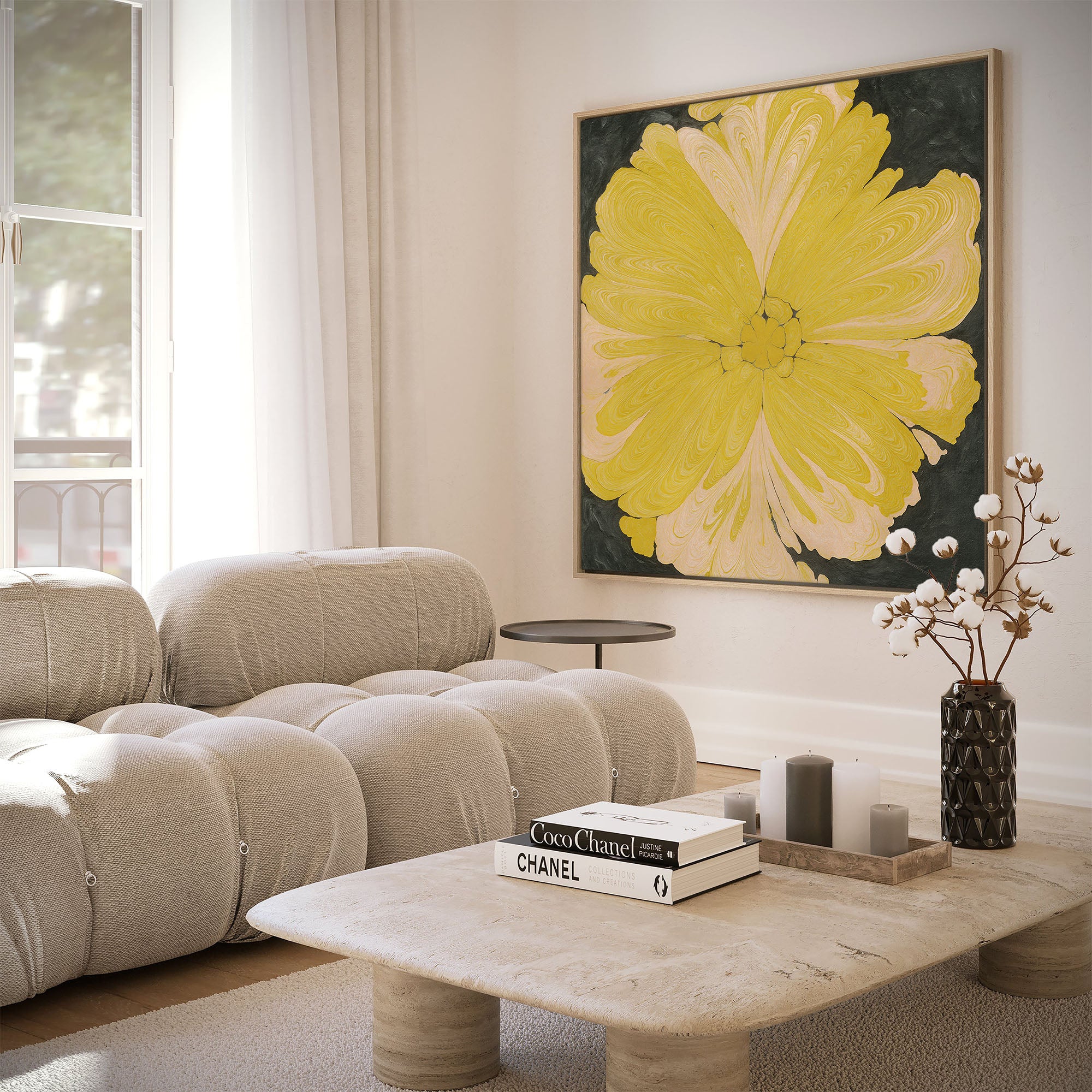 Abstract Yellow Flower Art Print