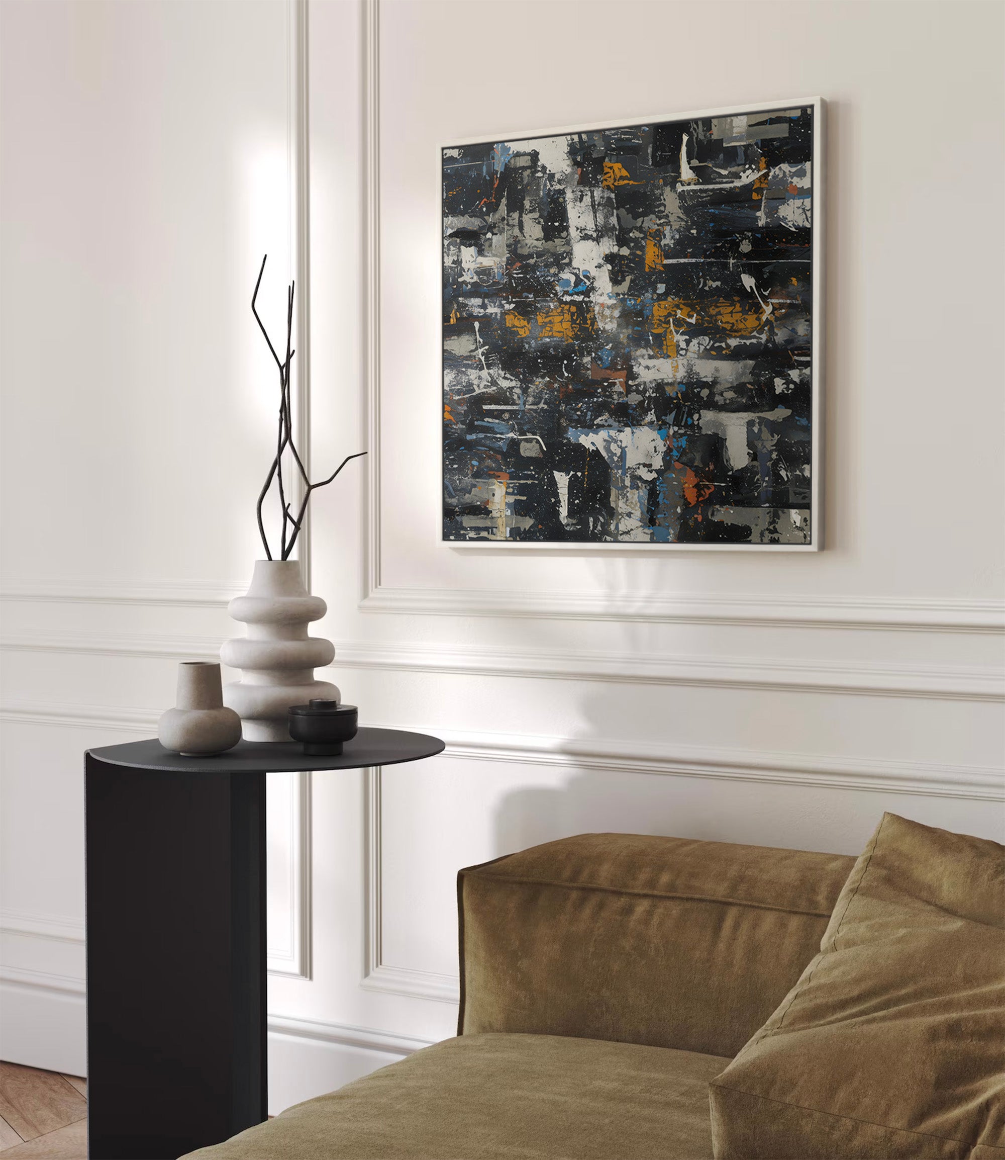 Urban Midnight Abstract Canvas Art Print