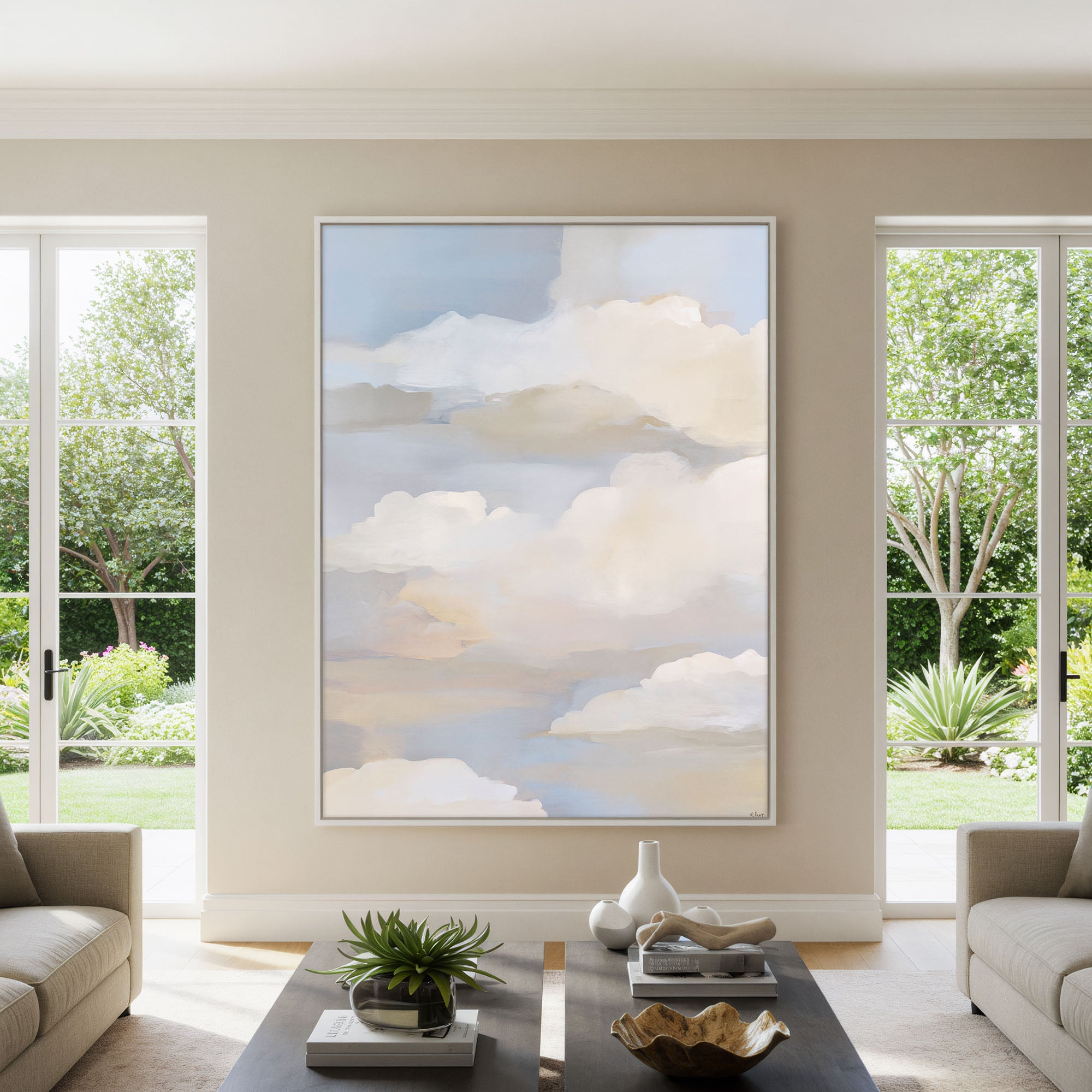 Whisper Clouds Minimalist Canvas Wall Art