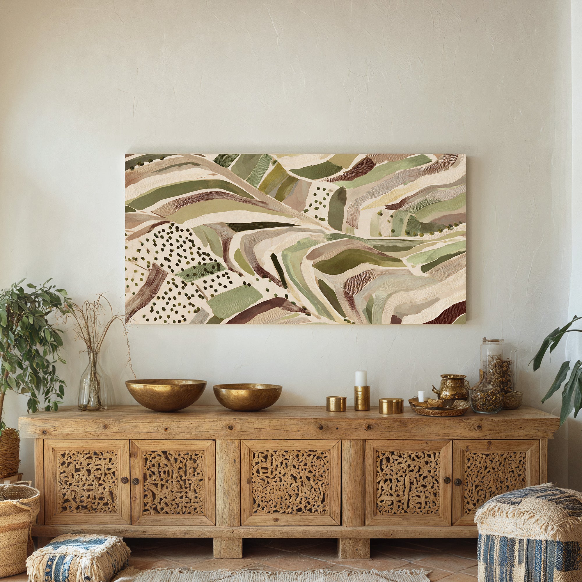 Riverstone Flow - Abstract Organic Landscape Art