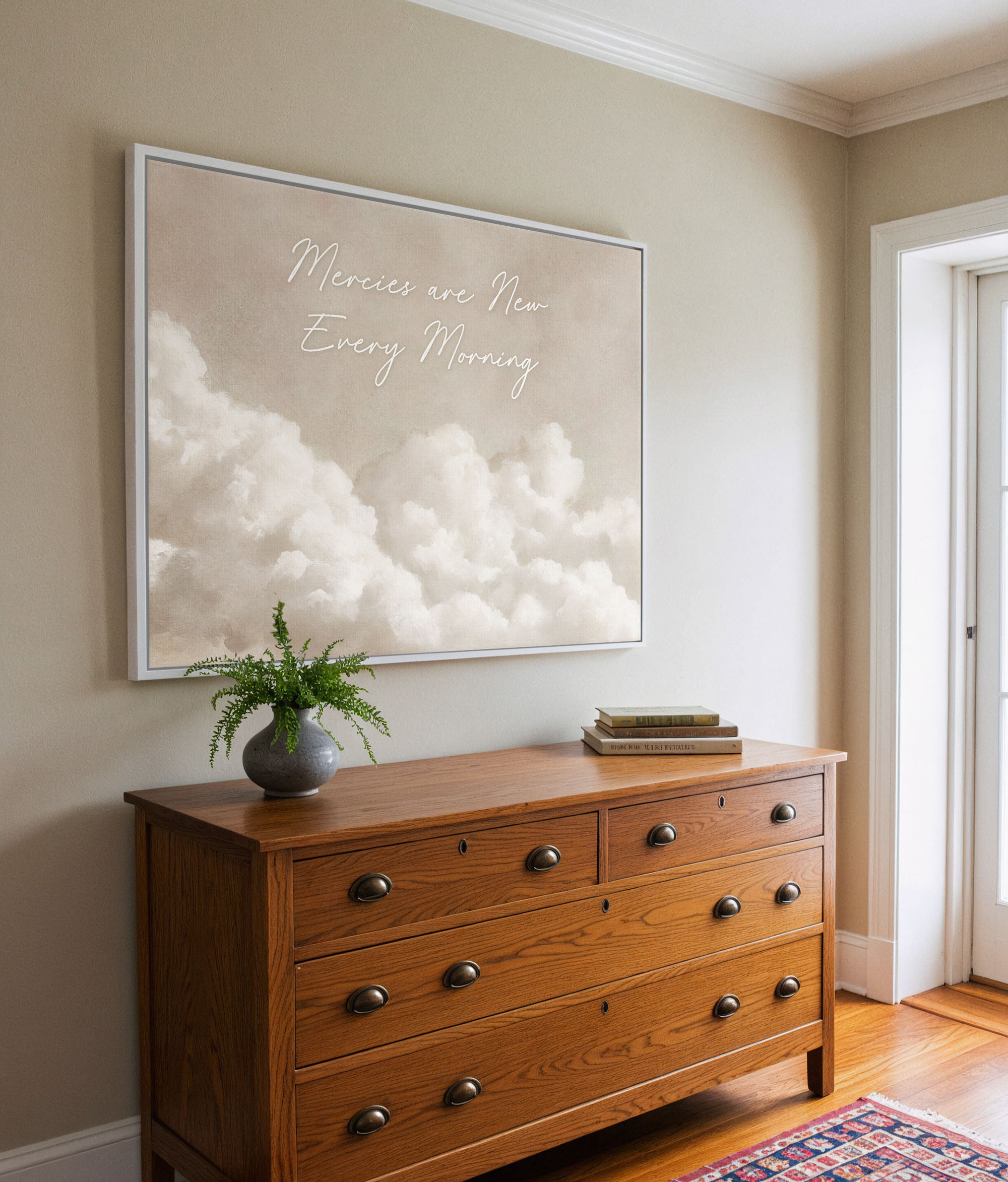 Toile murale en forme de croissant de lune