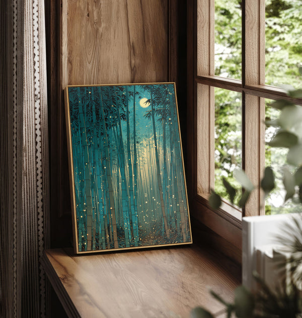 Kunstdruck „Der leuchtende Bambuswald“