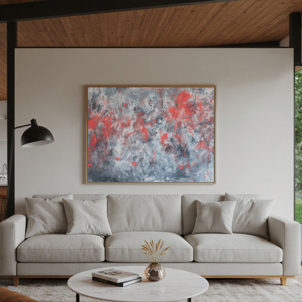 Estampe abstraite aux teintes fondues