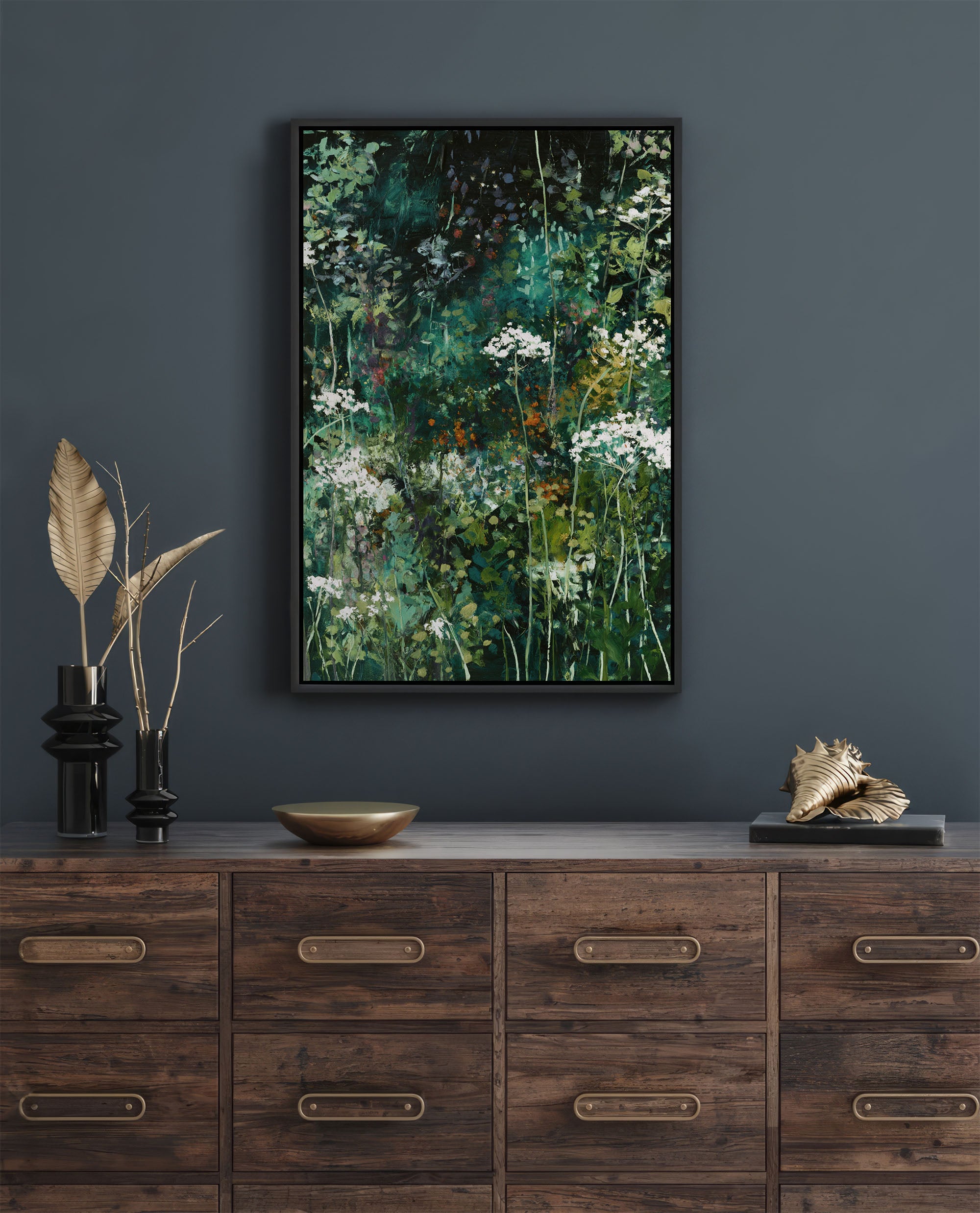 Toile murale florale vintage de style moody Toile murale pour salon