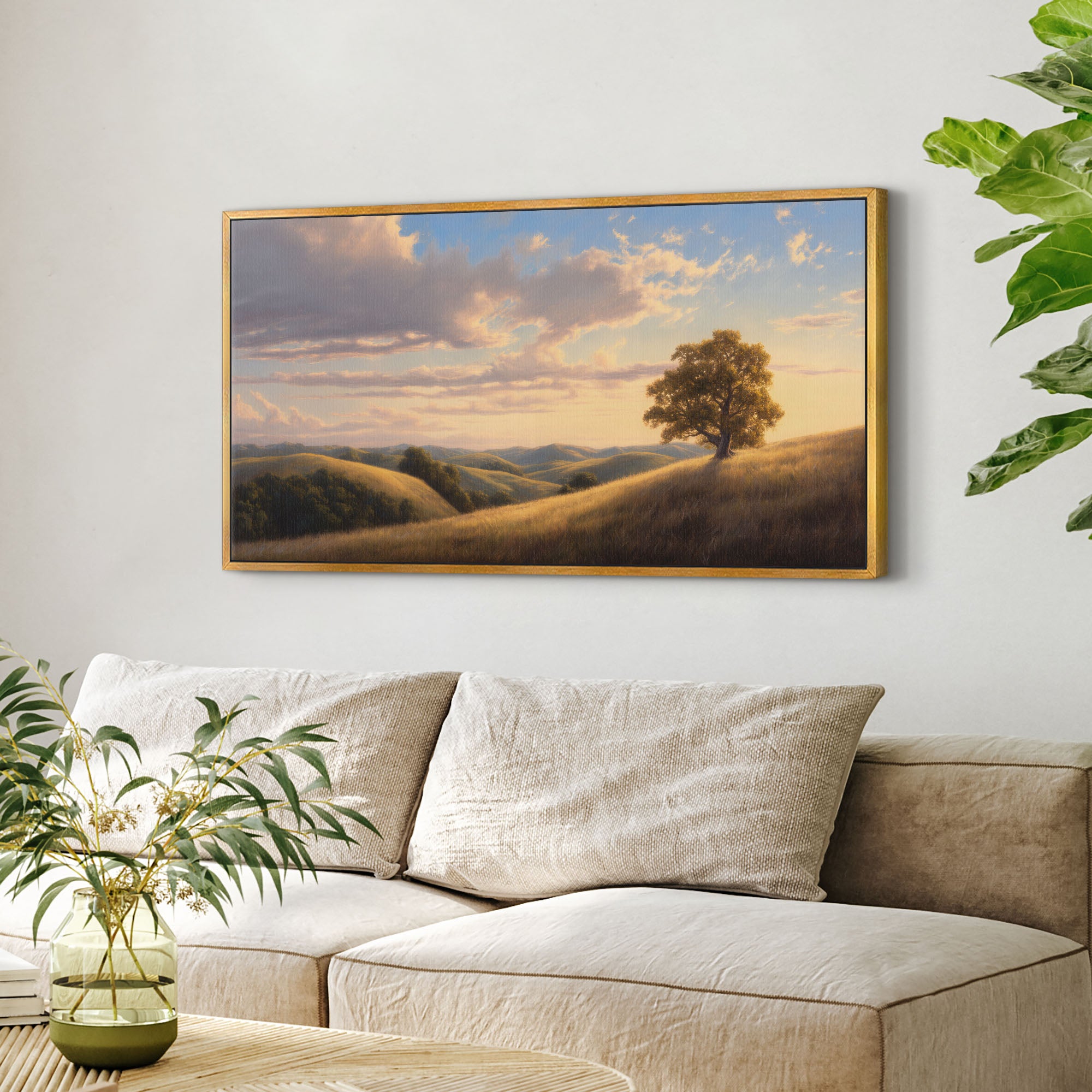 Golden Ridge Landscape Canvas Art
