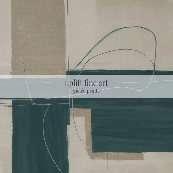 Green & Beige Abstract Canvas Wall Art