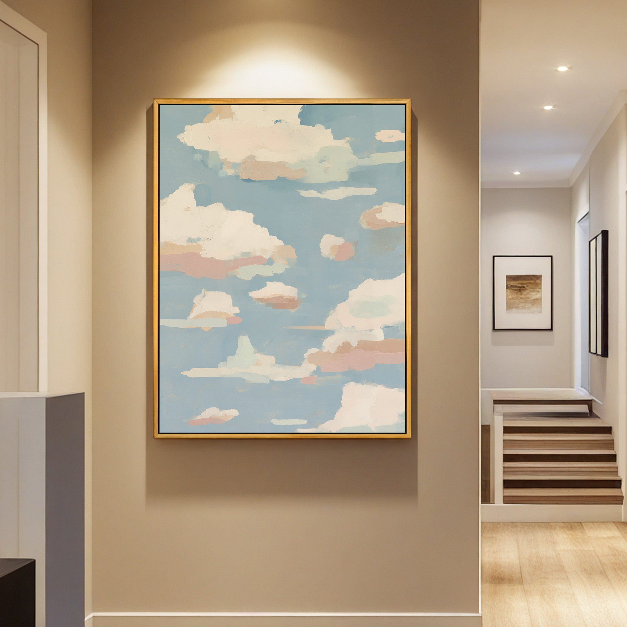 Dreamscape Pastel Cloud Canvas - Abstract Blue Sky Wall Art Print