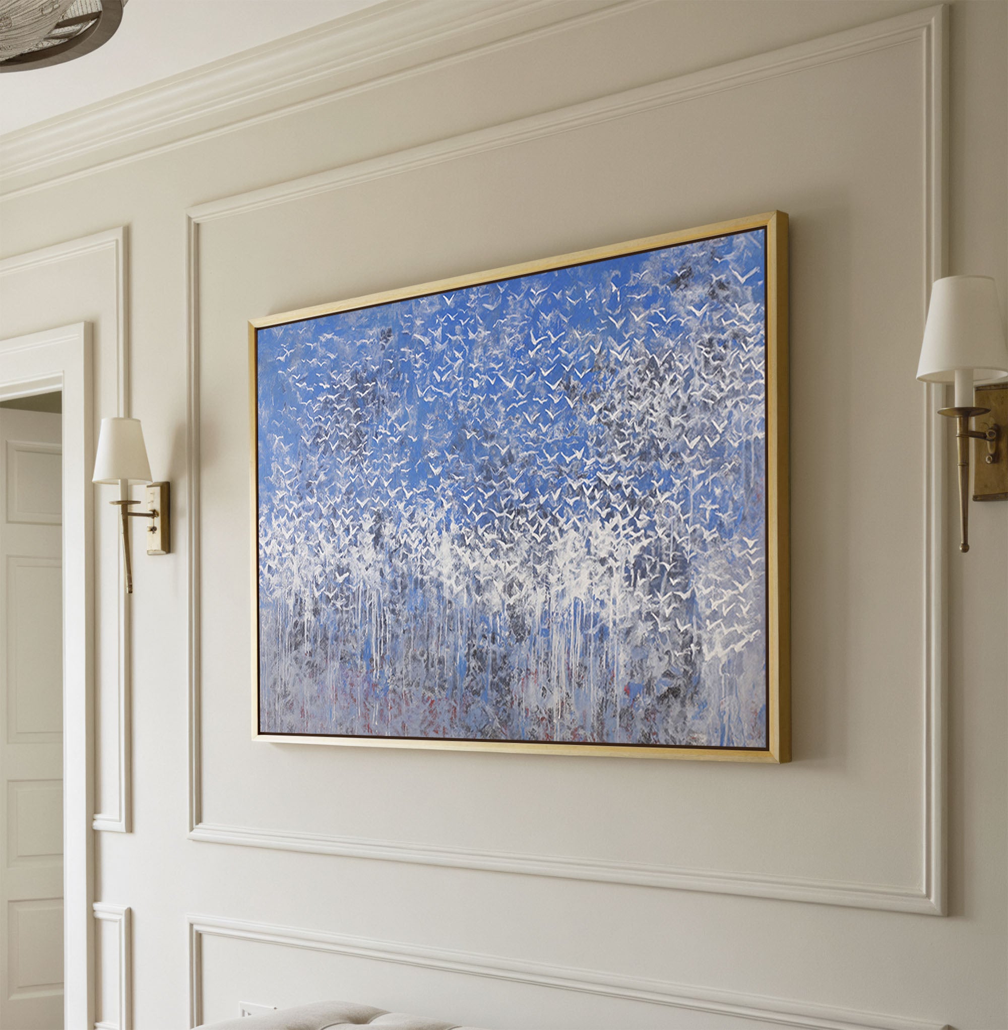 Abstract Bird Flock Giclée Print - Skyward Symphony