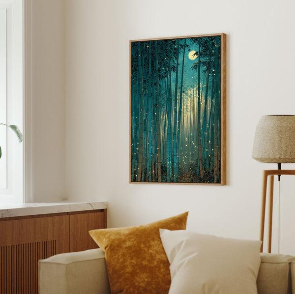 Kunstdruck „Der leuchtende Bambuswald“