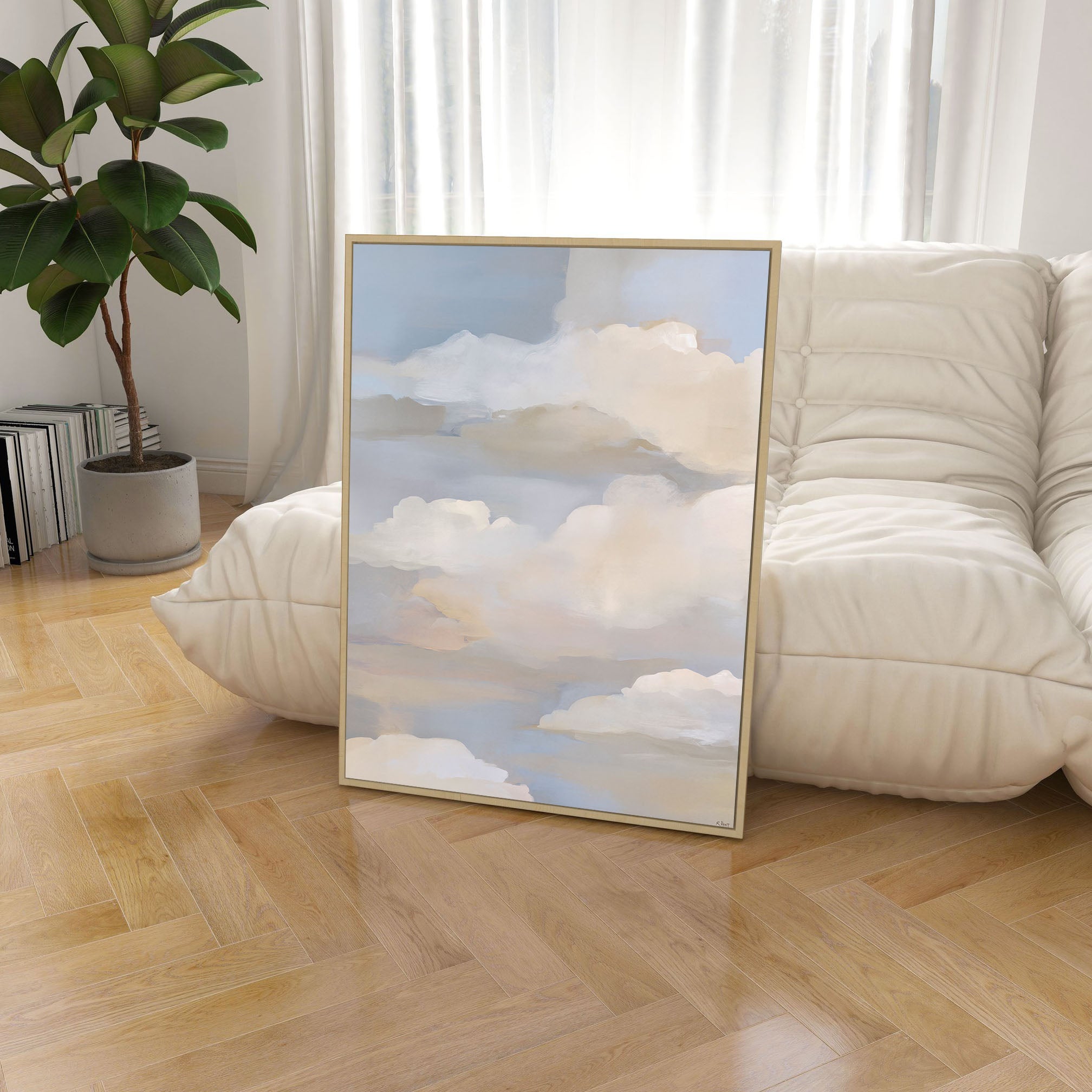 Whisper Clouds Minimalist Canvas Wall Art