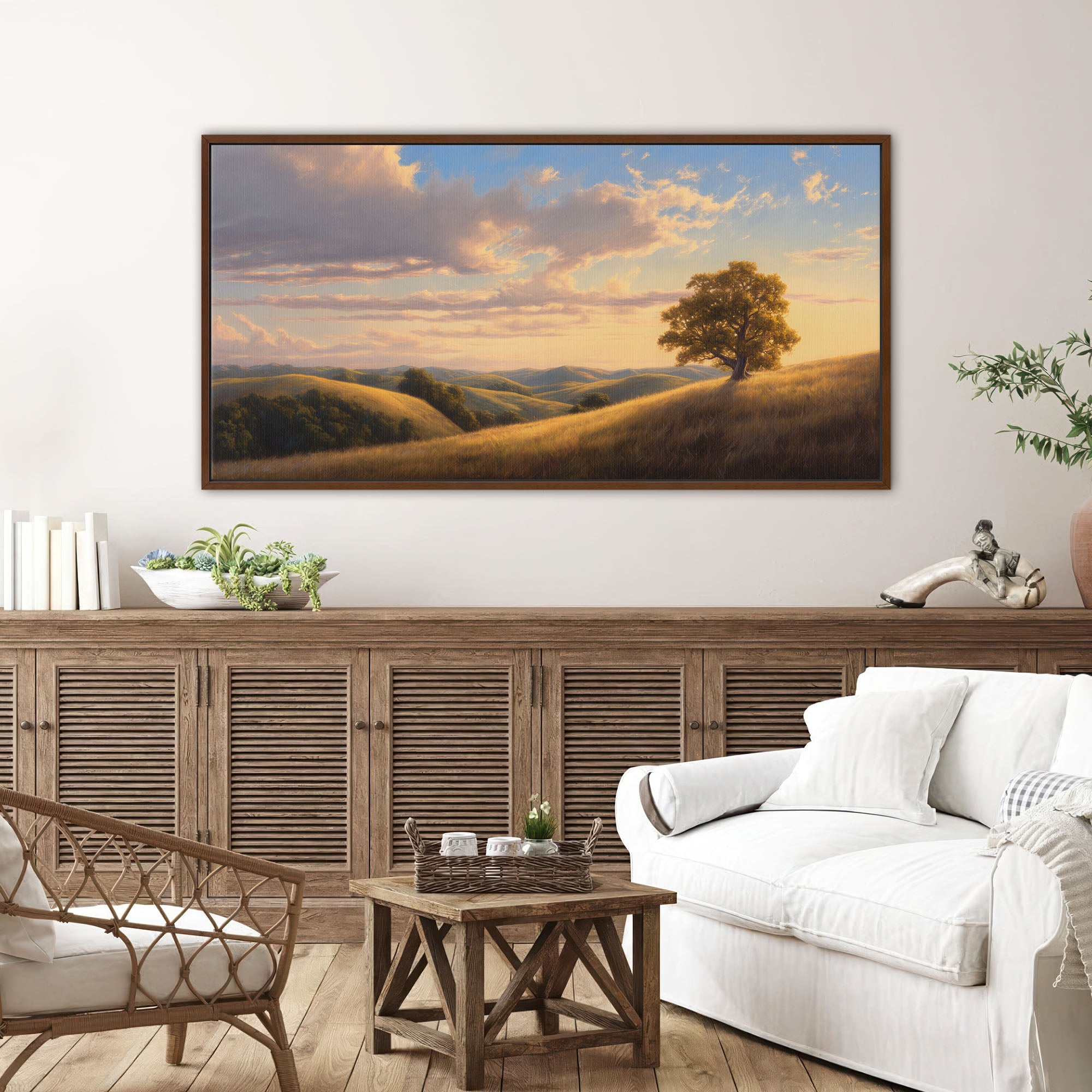 Golden Ridge Landscape Canvas Art