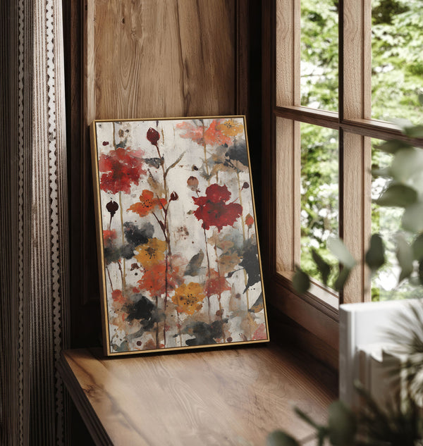 The Autumn Bloom Abstract Floral Art Print