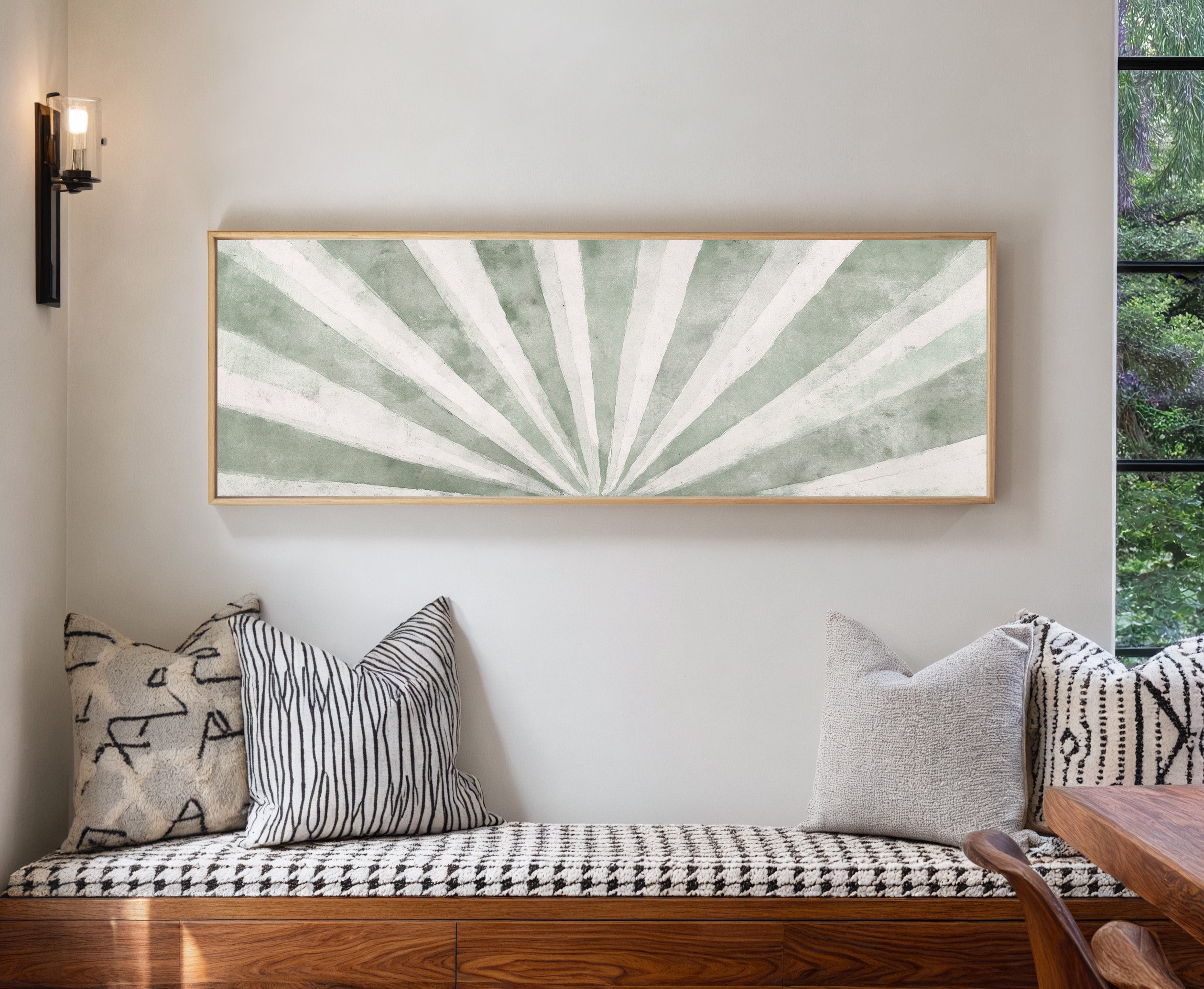 Sage Green Sunburst Wall Art Print
