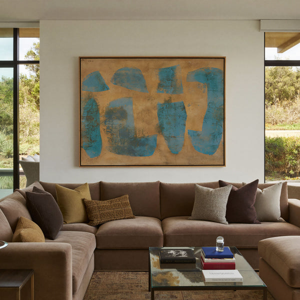 Block Studies Teal & Ochre Canvas Print