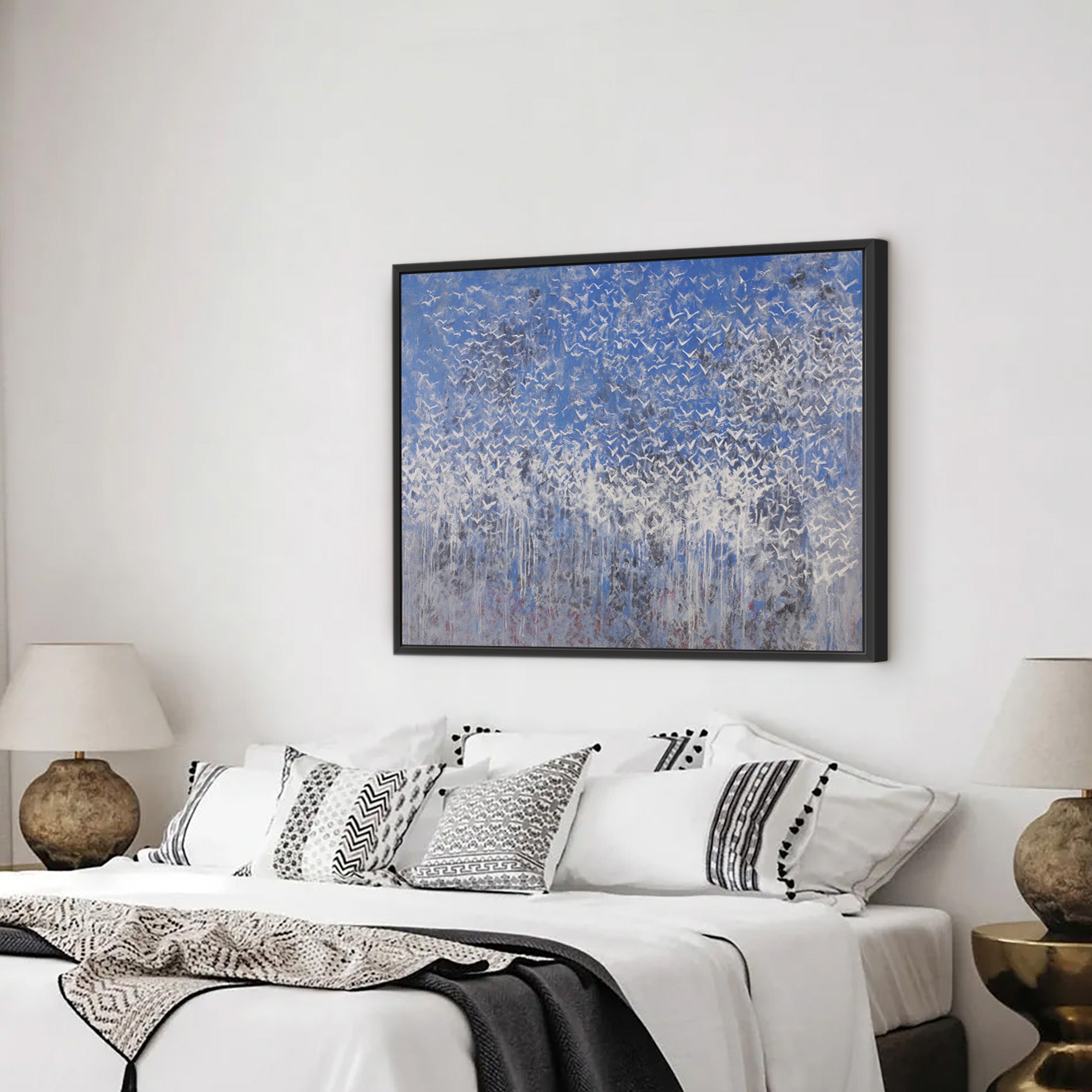 Abstract Bird Flock Giclée Print - Skyward Symphony