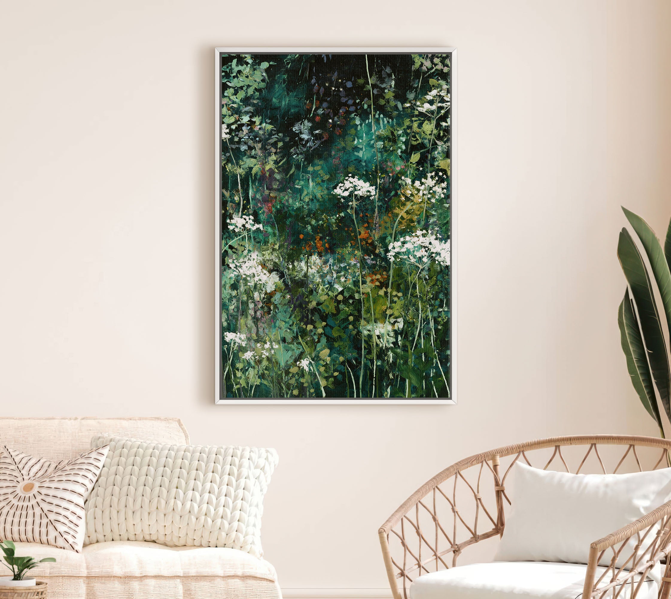 Toile murale florale vintage de style moody Toile murale pour salon