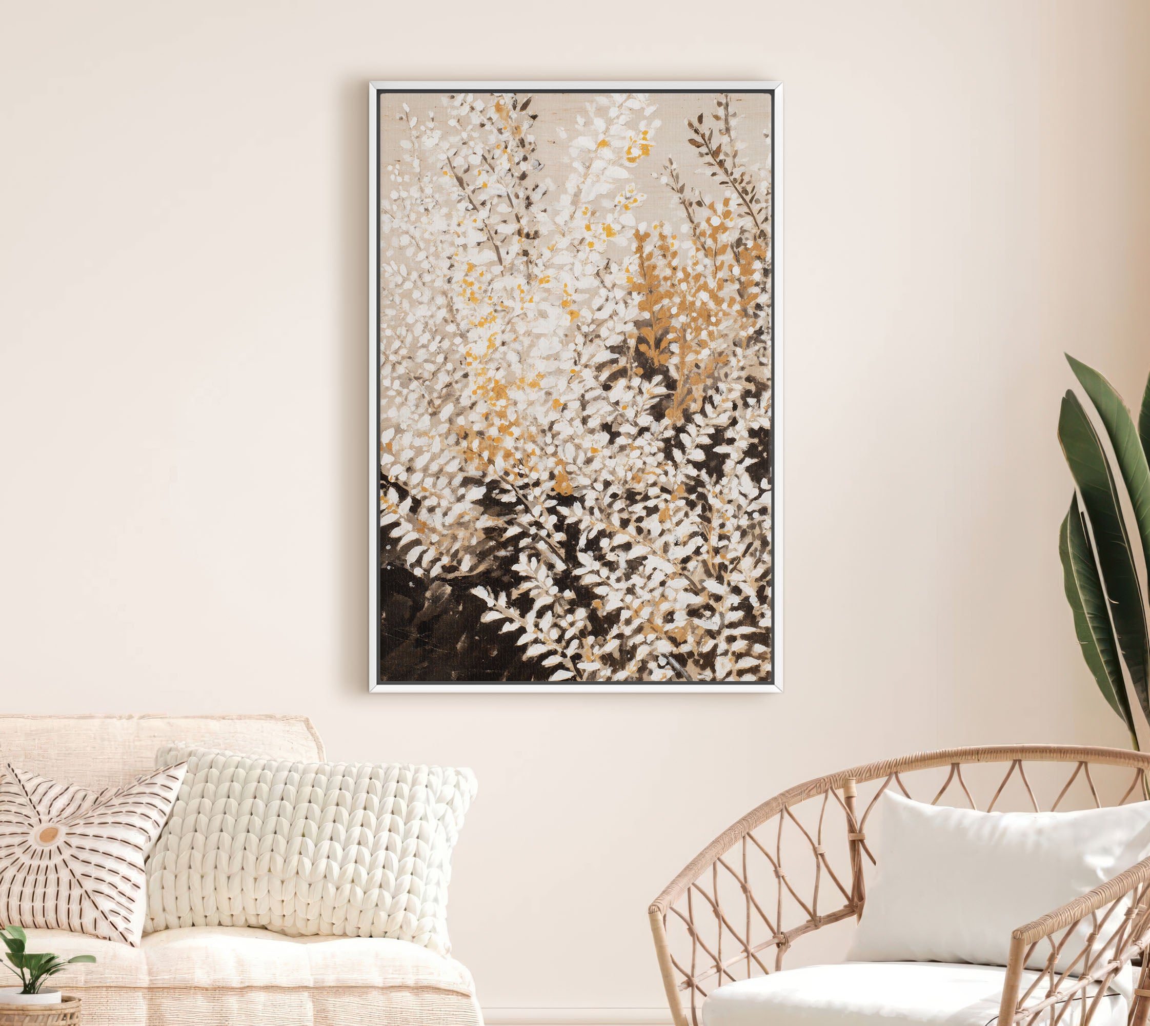 Golden Meadow Botanical Canvas Wall Art