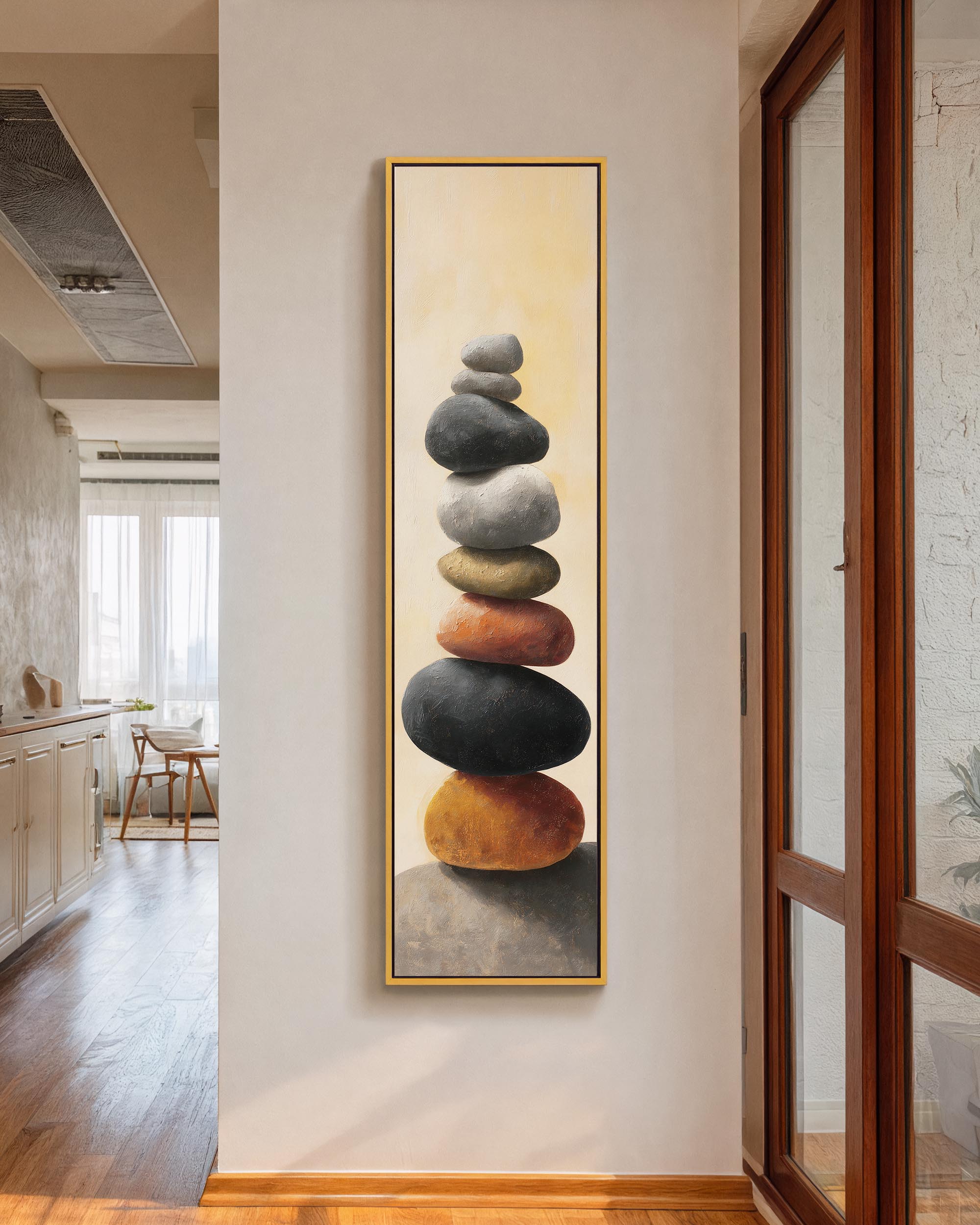 Zen Stacked Stones Vertical Canvas Print