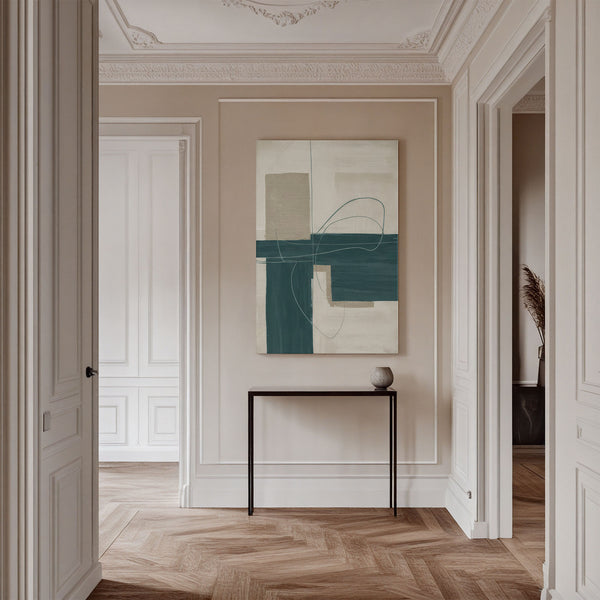 Green & Beige Abstract Canvas Wall Art