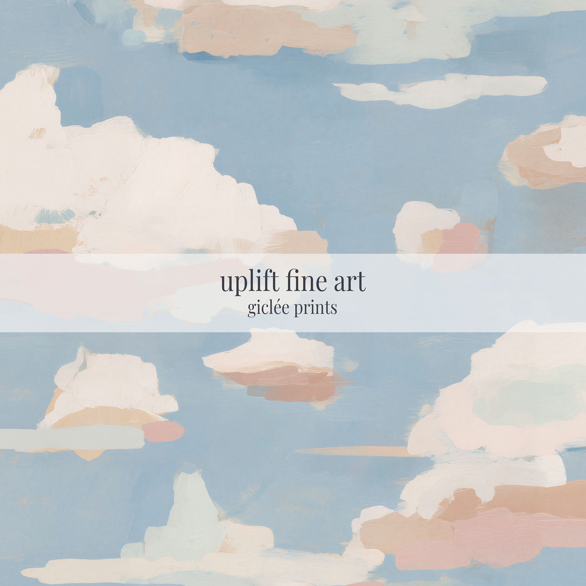 Dreamscape Pastel Cloud Canvas - Abstract Blue Sky Wall Art Print