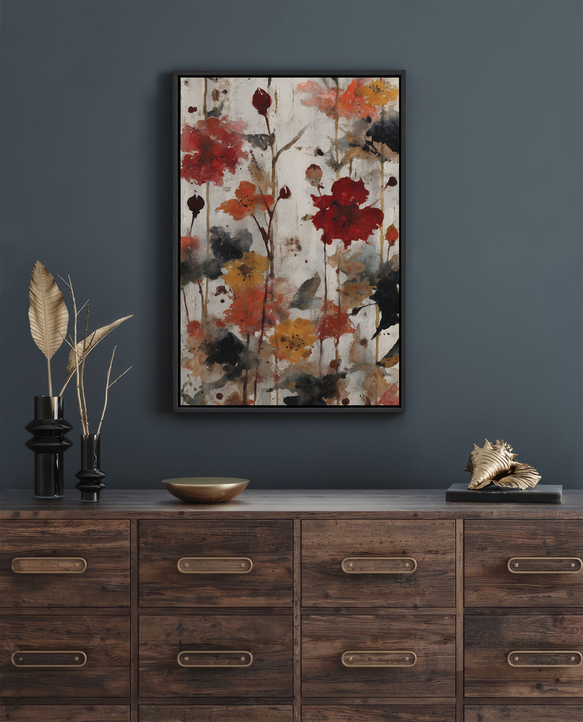 The Autumn Bloom Abstract Floral Art Print