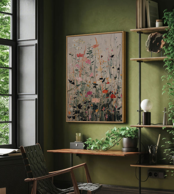 Wild Meadow Bloom - Abstract Wildflower Canvas Art