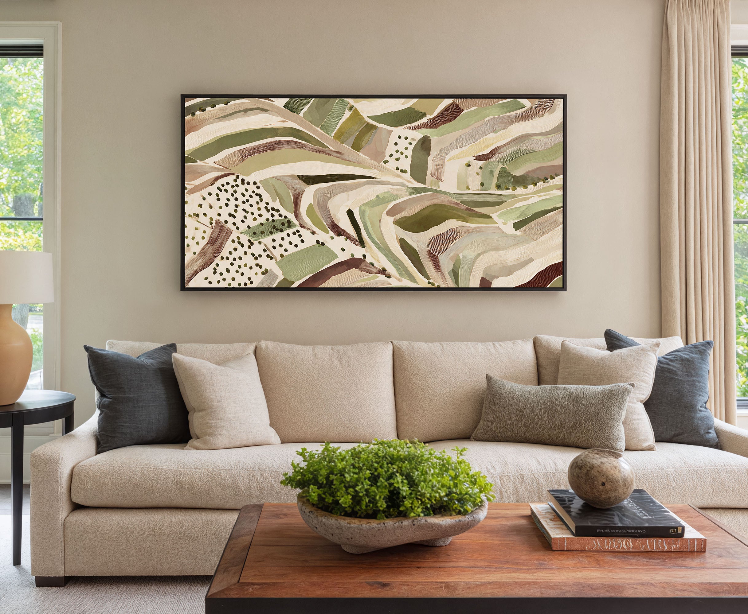 Riverstone Flow - Abstract Organic Landscape Art