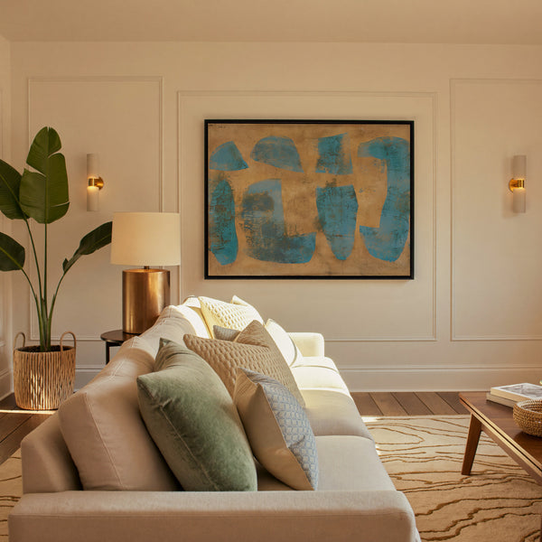 Block Studies Teal & Ochre Canvas Print