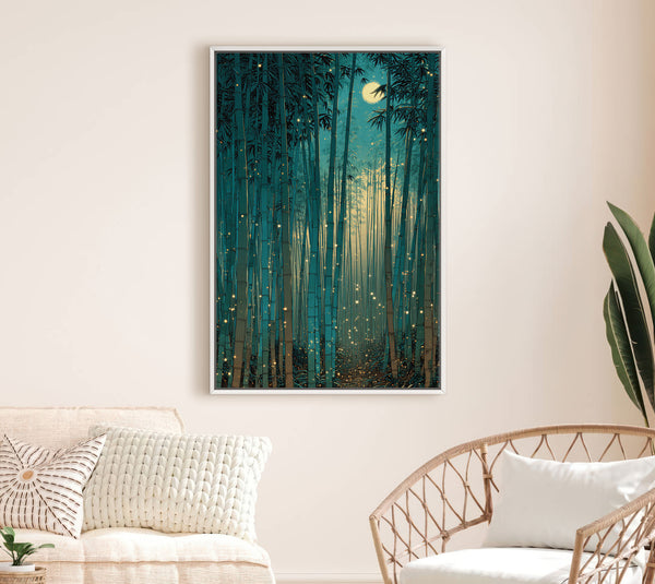 Kunstdruck „Der leuchtende Bambuswald“