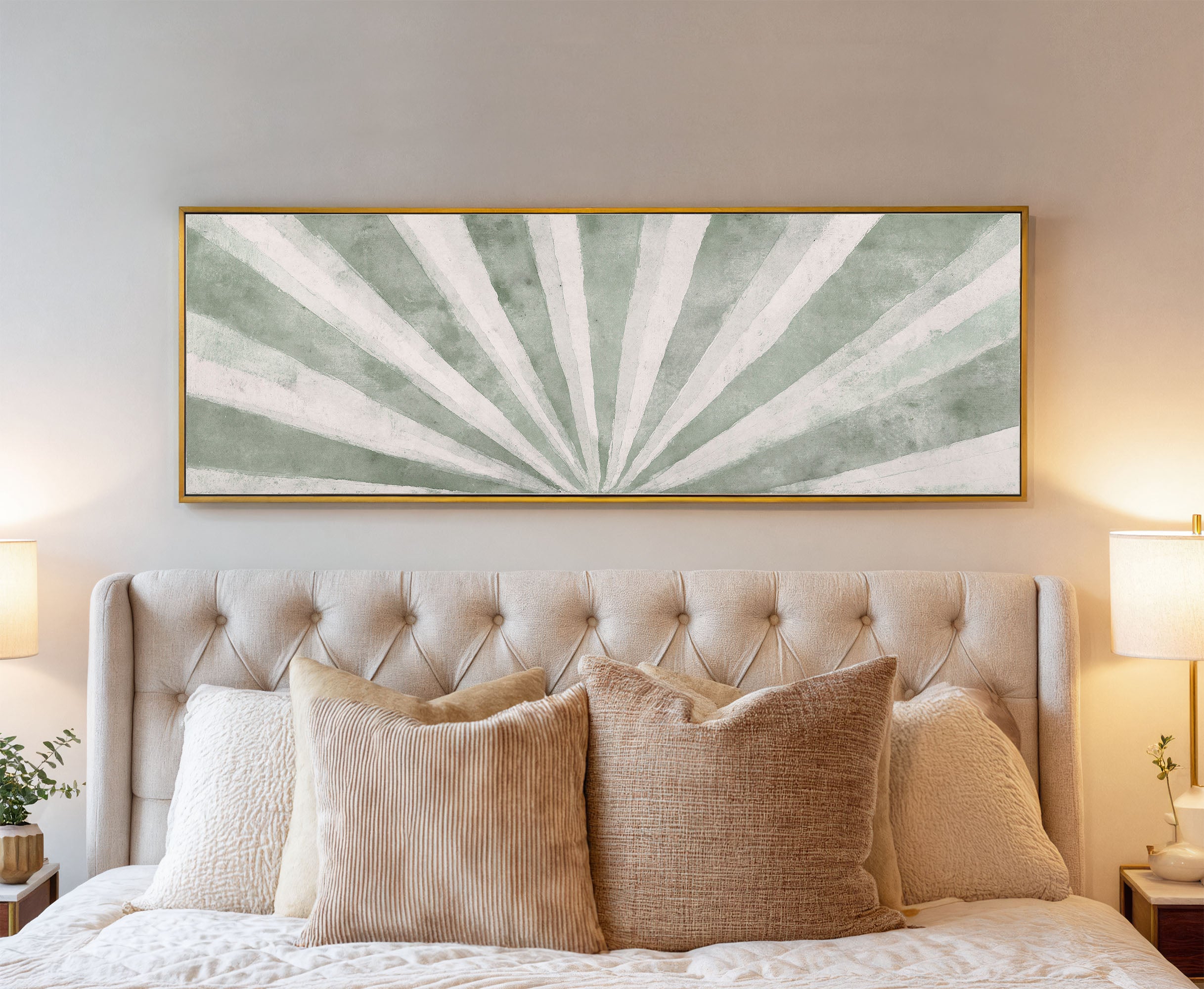 Sage Green Sunburst Wall Art Print